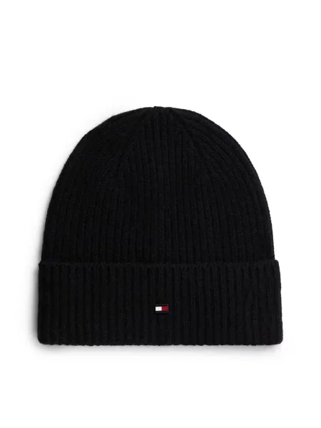 Tommy Hilfiger czapka kaszmirowa czarna