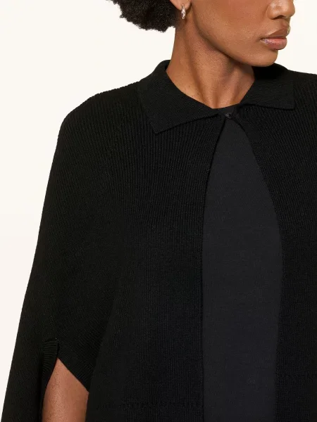 Ivi Collection Plášť Z Merino Vlny černá