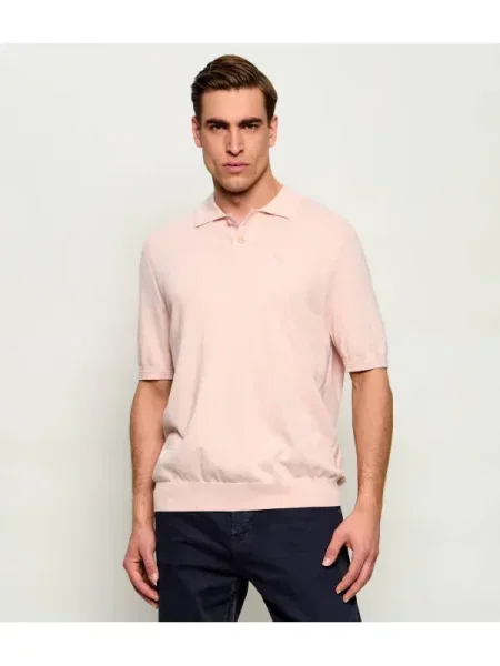 Tricou polo Boss Orange roz