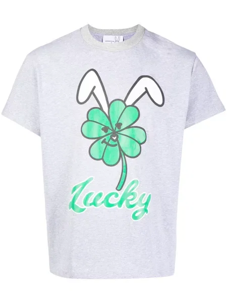 Tricou Natasha Zinko cu imagine scurt gri