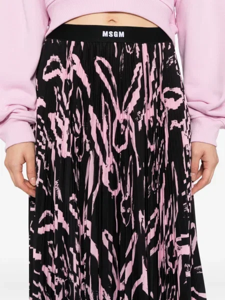 Fusta plisata Msgm cu imagine plisată negru