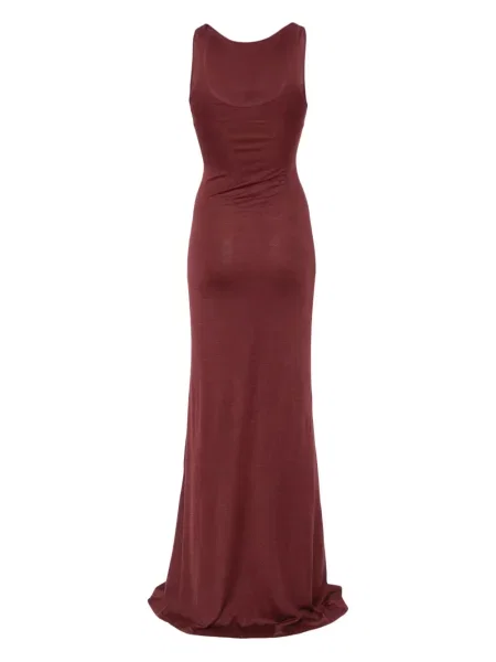 Rochie maxi Aya Muse fără mâneci de costum roșu