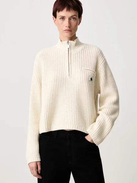 Carhartt WIP Detroit Half Zip Sweater pulover cu amestec de lână pentru femei
