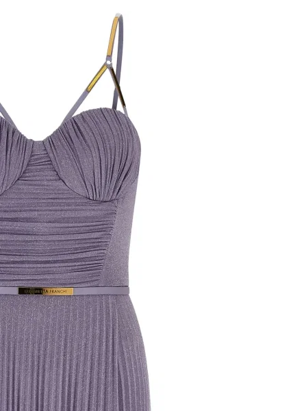 Rochie maxi Elisabetta Franchi plisată de costum violet