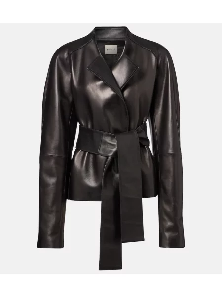 Geanta de piele Khaite negru