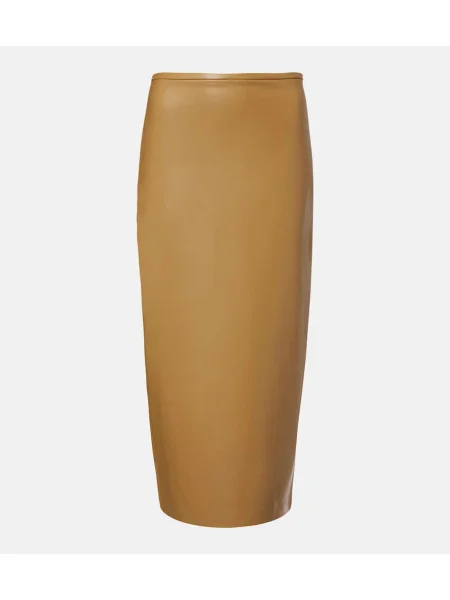 Spódnica ołówkowa Norma Kamali z wysoką talią beżowa