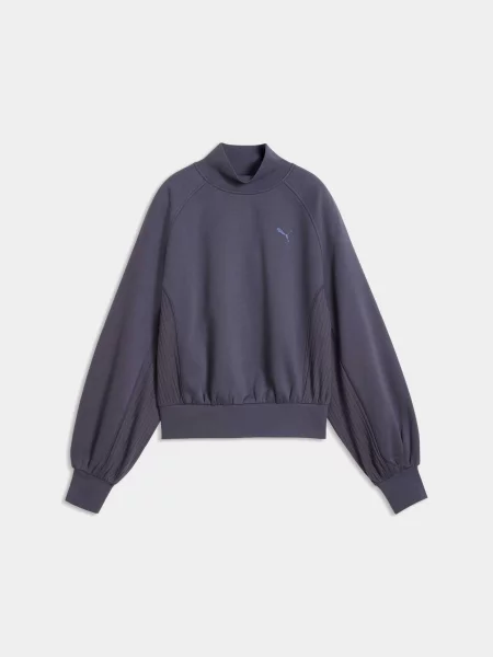 Світшот PUMA Her Mock Neck Crew комбінований верх сірий