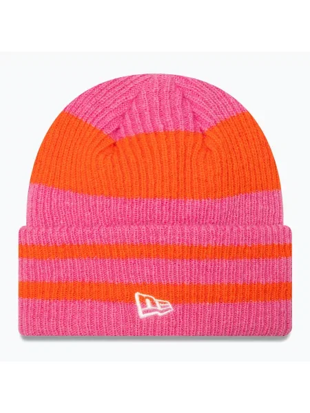 Zimní čepice New Era Stripe Cuff Knit Beanie pastel pink