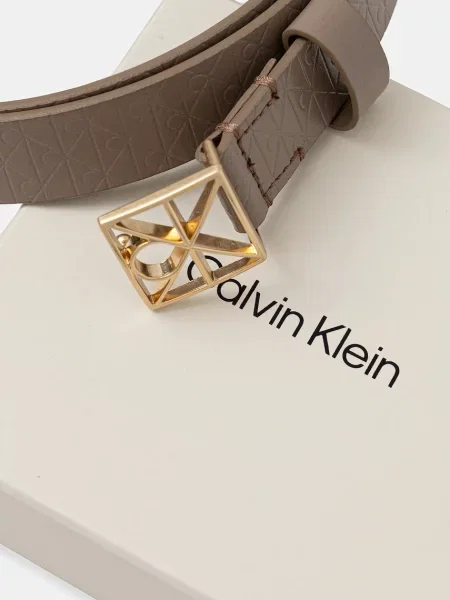 Bőr öv Calvin Klein bézs