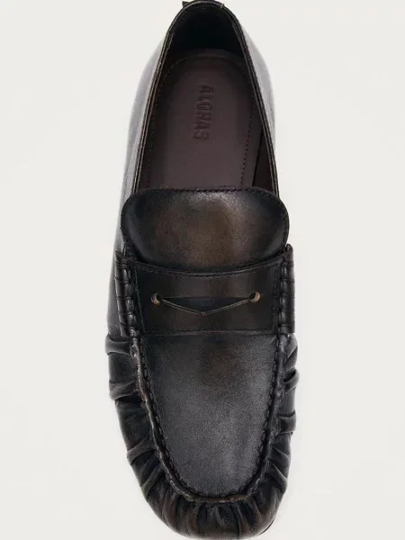 Alohas loafersy skórzane Aven brązowe