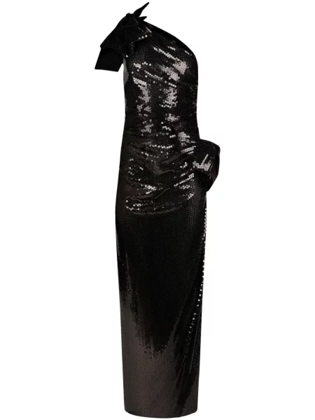 Rochie Nina Ricci cu paiete cu un umăr gol de costum negru