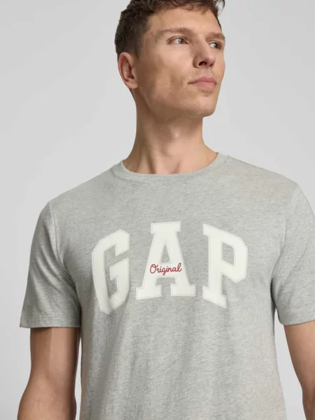 T-shirt z logo i okrągłym dekoltem Gap