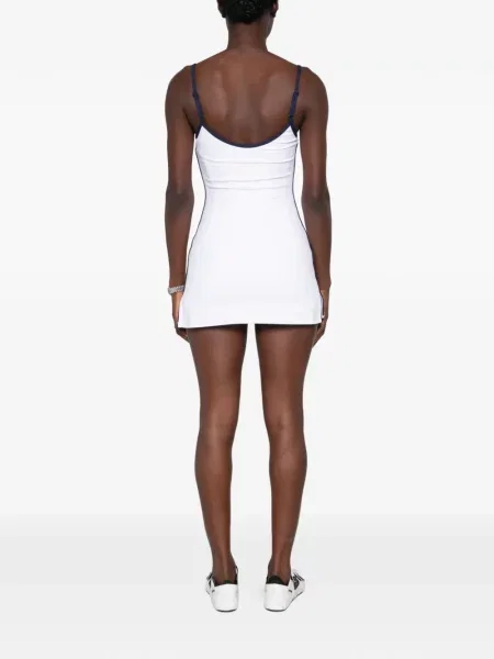 Rochie mini Sporty & Rich cu imagine alb