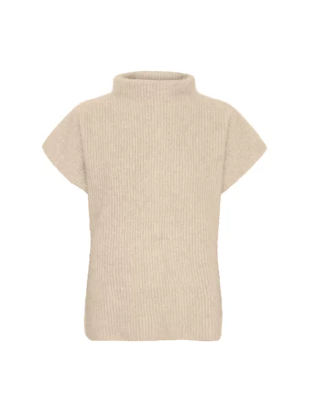 Sweter Btfcph z kaszmiru z krótkim rękawem beżowy