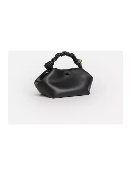 Torebka crossbody Ganni biznesowa z nadrukiem czarna