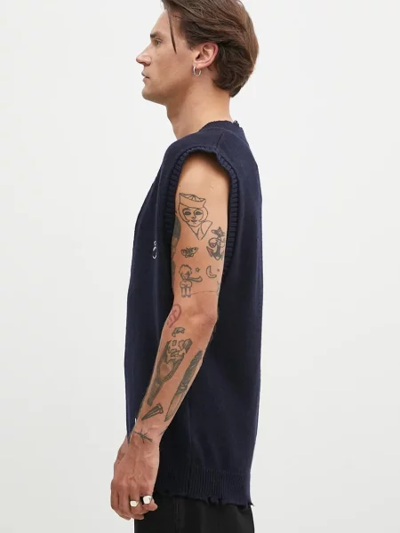 Шерстяной свитер Ambush с V-образным вырезом синий