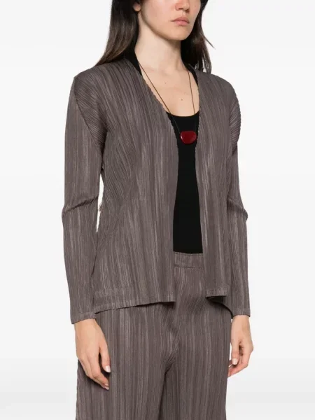 Lung cardigan Pleats Please Issey Miyake gri