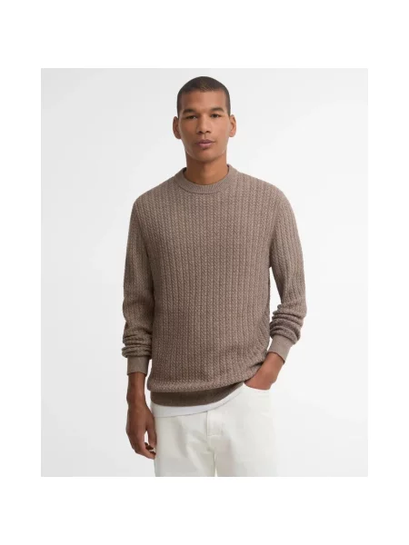 Dzianinowy sweter Barbour brązowy