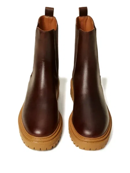 Botine chelsea Twinset din piele maro