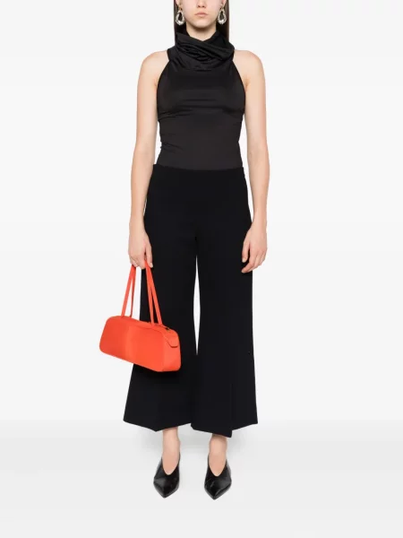 Pantaloni Khaite de mătase negru