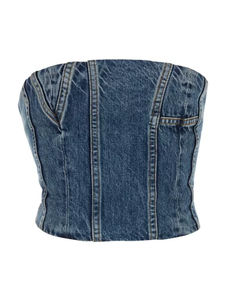 Top Amiri z falbankami czarny