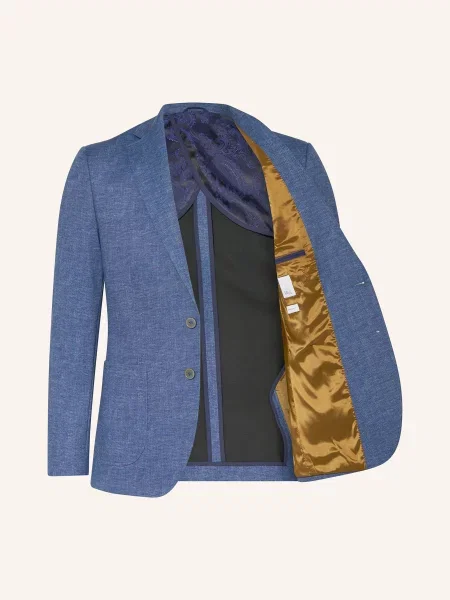Paul Oblekové Sako Slim Fit Z Žerzeje mid blue modré