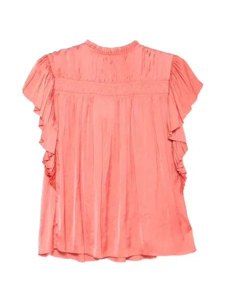 Top Ulla Johnson cu volane cu legături roz