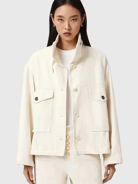 AllSaints geacă CLAY alb