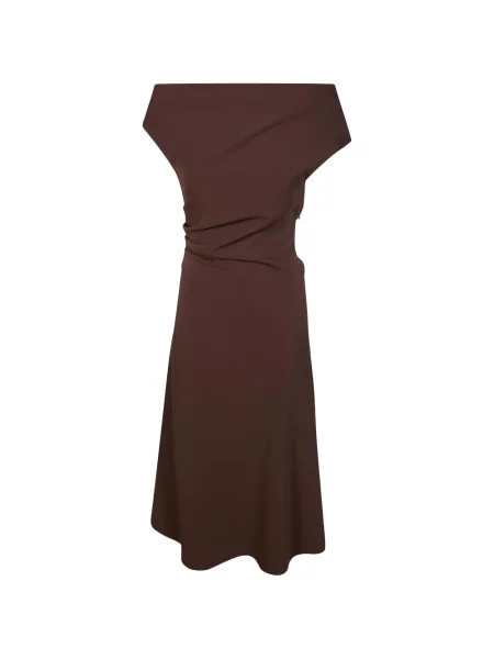 Rochie midi P.a.r.o.s.h. până la genunchi de costum maro