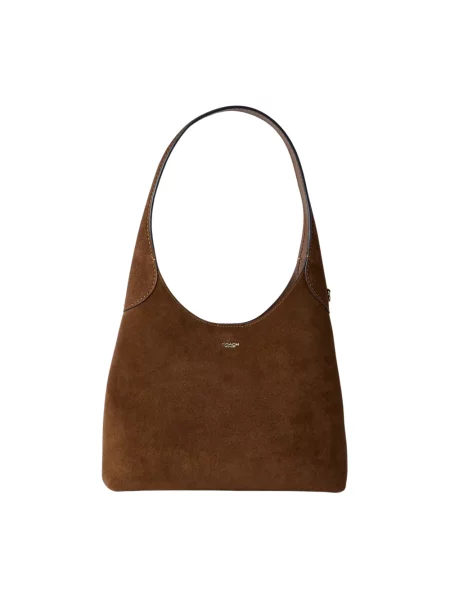 Coach torebka zamszowa Brooklyn Shoulder Bag 28 brązowa