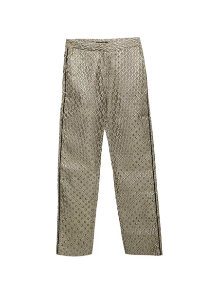 Pantaloni Maje cu model floral din jacard