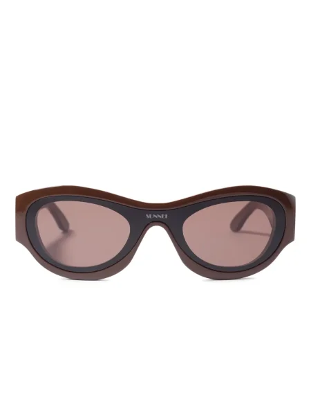 Ochelari de soare Sunnei cu imprimeu geometric maro