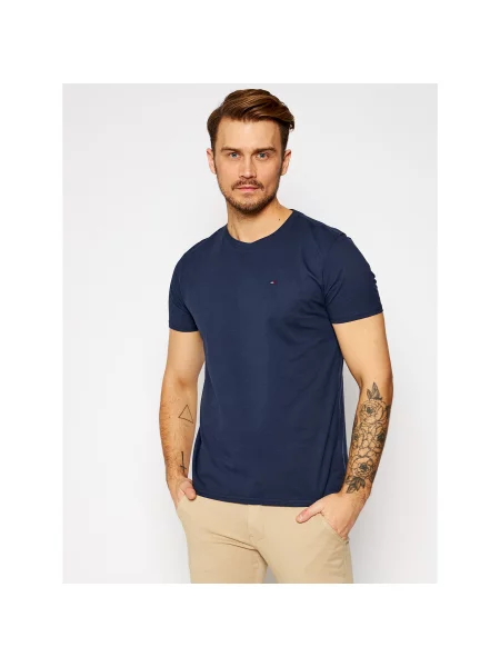 Tommy Jeans Majica Mornarsko Slim Fit modra