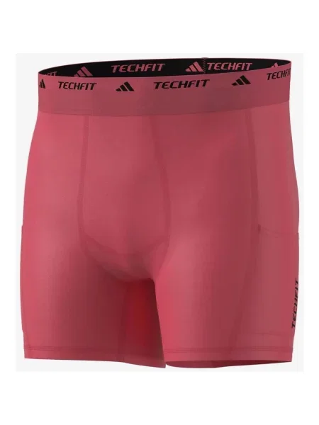 Krótkie legginsy damskie adidas TechFit Hybrid ciemnoczerwony XS różowe