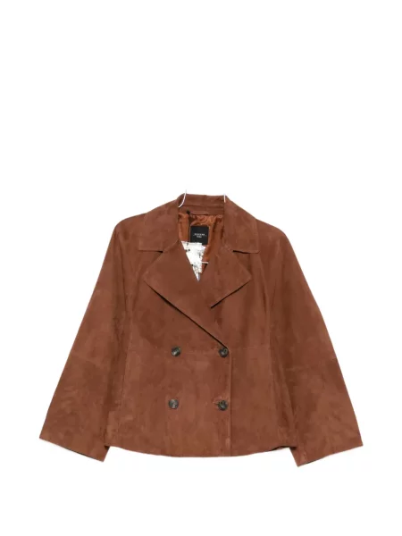 Voiaj geacă Weekend Max Mara cu două rânduri de nasturi maro