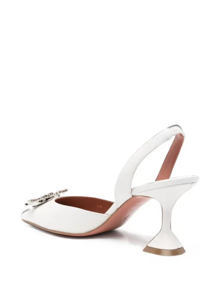 Pantofi cu toc Amina Muaddi slingback alb