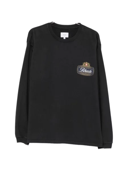 Lung tricou Rhude cu imagine negru