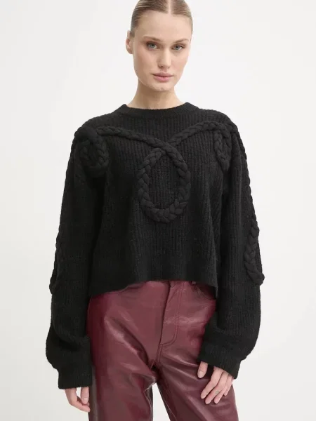 MUNTHE pulover de lână SAKIRA femei negru