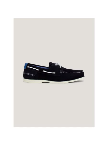 Pantofi Tommy Hilfiger din piele de căprioară albastru