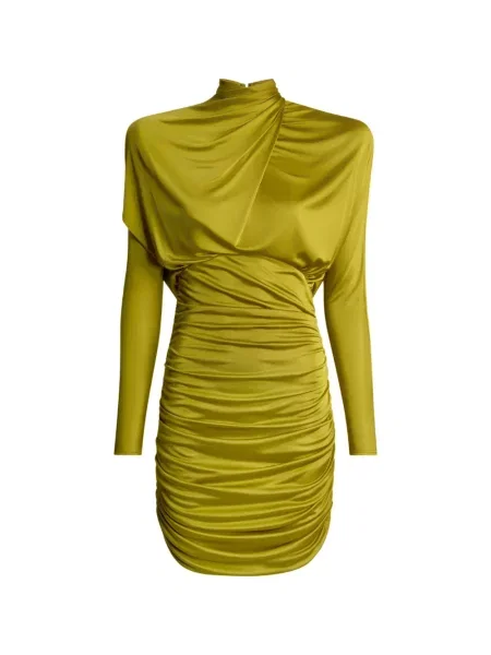 Rochie Balmain din jerseu drapată verde