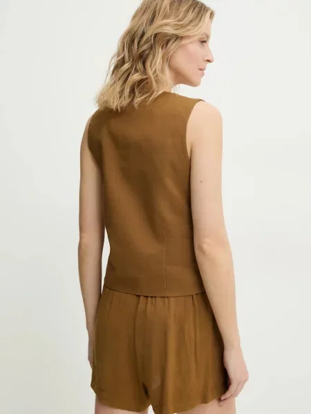 Жилетка і лляні шорти Answear Lab коричневий