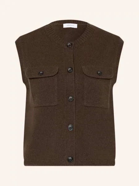 Darling Harbour Pletená Vesta S Kašmírem dark brown hnědá
