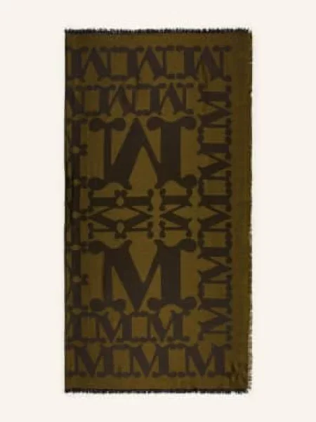 Max Mara Šátek Edro S Hedvábím khaki / tmavě zelená