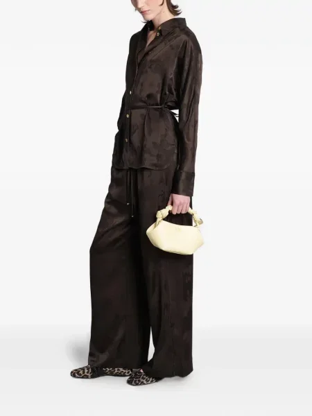 Cămașă Ganni din jacard maro