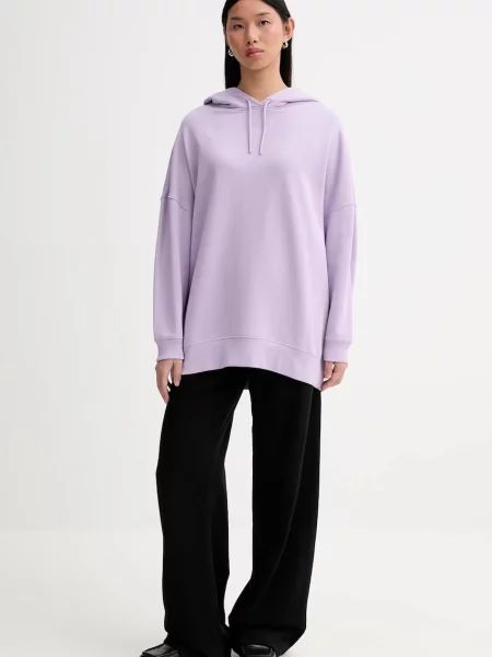 Marc O'Polo bluza z kapturem gładka fioletowy