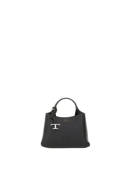 Shopperka Tod's skórzana z logo czarna