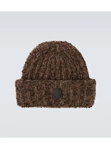 Вълнена шапка Moncler кафяво