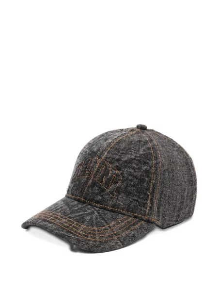 Șapcă Ganni cu broderie negru