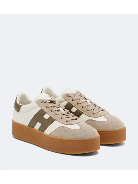 Sneakerși Hogan din piele de căprioară cu platformă gri