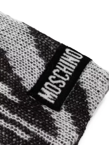 Căciulă Moschino cu model zebră cu autograf gri